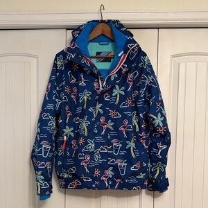 Chubbies Neon Patterned Windbreaker Jacket with Removable Fleece Lining